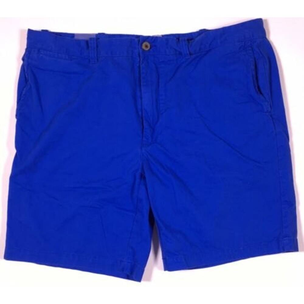 JCP Mens Flat Front Chino Shorts Size 40 Blue Cotton Casual Golf Uniform Twill